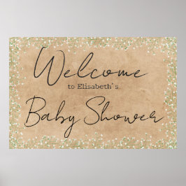 Barnets andedräkt Blommigt Rustic Baby Shower Välk Poster