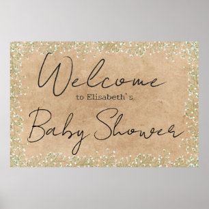 Barnets andedräkt Blommigt Rustic Baby Shower Välk Poster