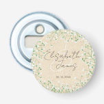 Barnets andedräkt Blommigt Rustic Boho Farmhouse B Flasköppnare<br><div class="desc">Lägg till en charmig,  eterisk beröring till din speciella dag med bröllopsfavörer som har exekutiva vattenfärgade utandningsblommor i baby och sofistikerad typografi. Denna vackra magnetiska flaska-öppnare kommer säkert att ge skönhet och glädje!</div>