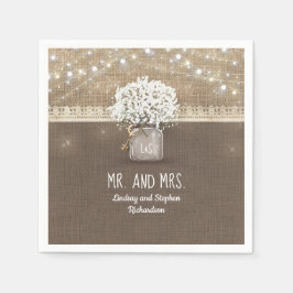 Barnets andedräkt Burk Rustic Burlap Bröllop Pappersservett