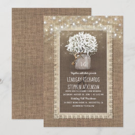 Barnets andedräkt Burk Rustic Burlap Snöre Bröllop Inbjudningar