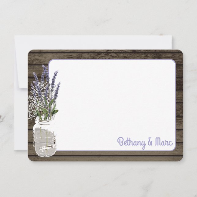 Barnets andedräkt och Lavender Burk Tack Anteckningskort (Framsida)