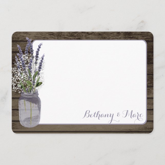 Barnets andedräkt och Lavender Burk Tack Anteckningskort (Framsida)