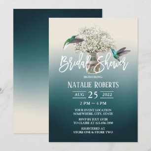 Barnets andedräkt och Love birds Teal Möhippa Inbjudningar