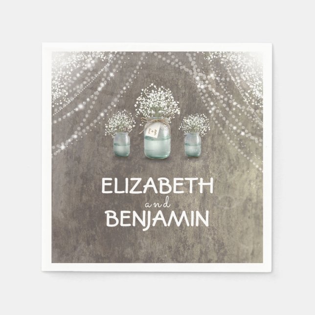 Barnets andedräkt och Mason Burk Barn Bröllop Pappersservett (Framsidan)