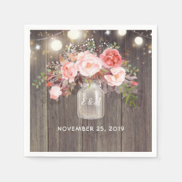 Barnets andedräkt och Rosa Blommigt Mason Burk Rus Pappersservett