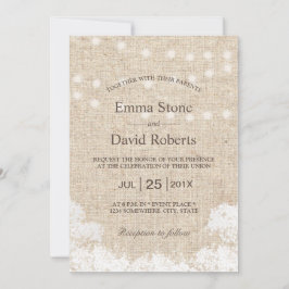 Barnets andedräkt och strypning Ljus Rustic Bröllo Inbjudningar