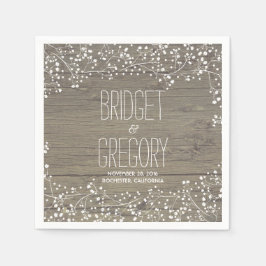 Barnets andedräkt Rustic Barn Wood Bröllop Pappersservett