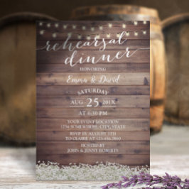 Barnets andedräkt Rustic Bröllop Rehearsal Middag Inbjudningar