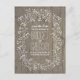 Barnets andedräkt Rustic Wood Spara datumet Meddelande Vykort
