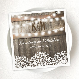 Barnets andedräkt Rustiskt Landsbyggsbröllop Pappersservett