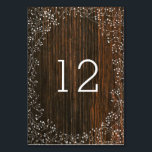 Barnets andningsbarn Wood Bordsnummer<br><div class="desc">Ett bordsnummer i bröllop med ett utandningskort med baby över en barwood-inspirerad bakgrund.</div>