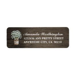 Barnets andningsbarn Wood Bröllop Adressetiketter Returadress Etikett