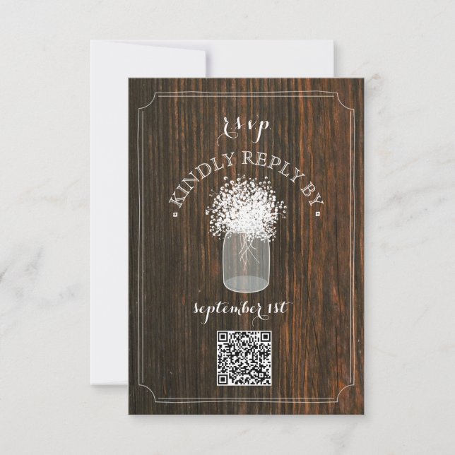 Barnets andningsBarn Wood Mason Burk QR-kod OSA Kort (Framsida)