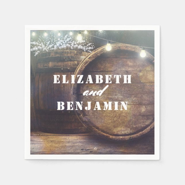 Barnets andningsbehållare Rustic Landsbyggsbröllop Pappersservett (Framsidan)