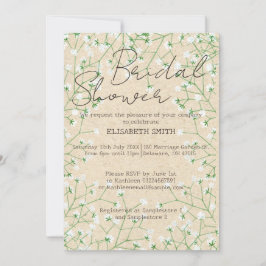 Barnets andningsfärg Blommigt Boho-Möhippa Inbjudningar