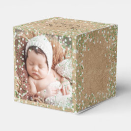 Barnets andningsfärg Cute Blommigt Boho Baptism Presentaskar