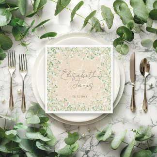 Barnets andningsfärg Rustic Boho Chic Bröllop Pappersservett