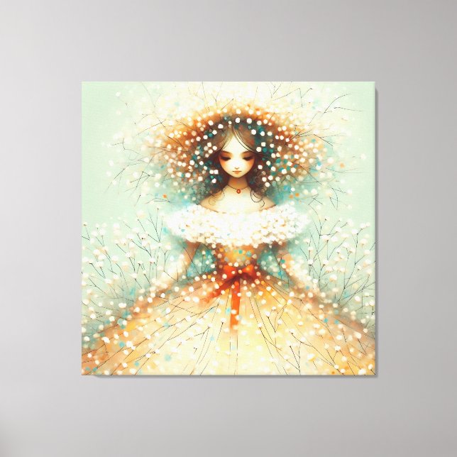 Barnets andningsflicka canvastryck (Framsida)