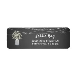 Barnets andningshalk Grått och String Light Adress Returadress Etikett