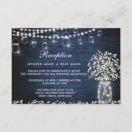Barnets andningsmason Burk Rustic Wedding Receptio Tilläggskort