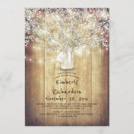 Barnets andningsmynning Burk Rustic Barn Baby Show Inbjudningar