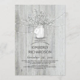 Barnets andningsmynning Burk Rustic Barn Födelseda Inbjudningar