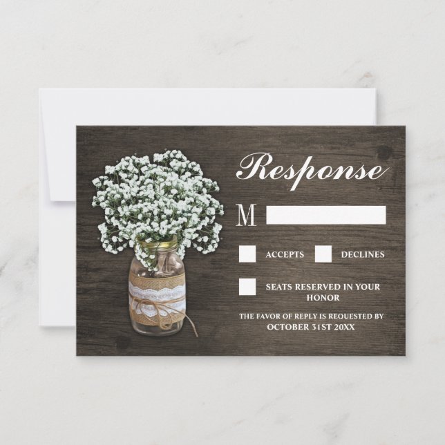 Barnets andningspaket Mason Burk Bröllop OSA-kort OSA Kort (Framsida)