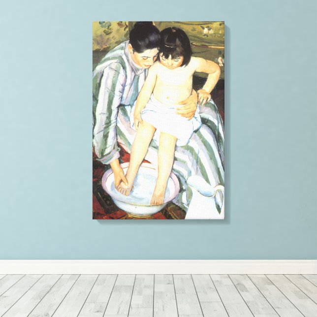 Barnets bad av Mary Cassatt Vintage Impressionism Canvastryck (Insitu (trägolv))
