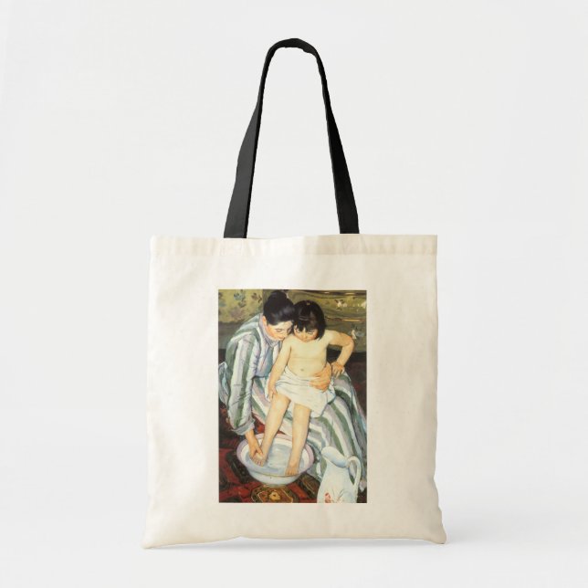 Barnets bad av Mary Cassatt Vintage Impressionism Tygkasse (Framsidan)