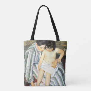 Barnets bad av Mary Cassatt Vintage Impressionism Tygkasse