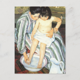 Barnets bad av Mary Cassatt Vintage Impressionism Vykort