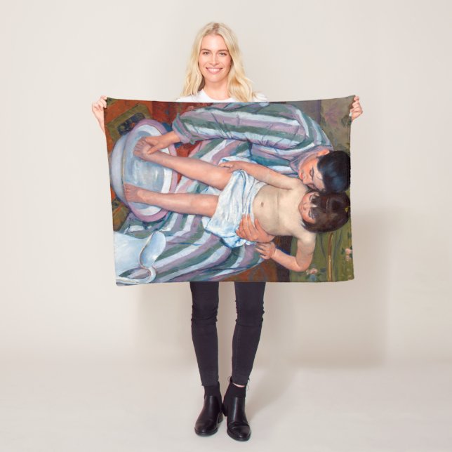 Barnets bath, Mary Cassatt Fleecefilt (På plats)