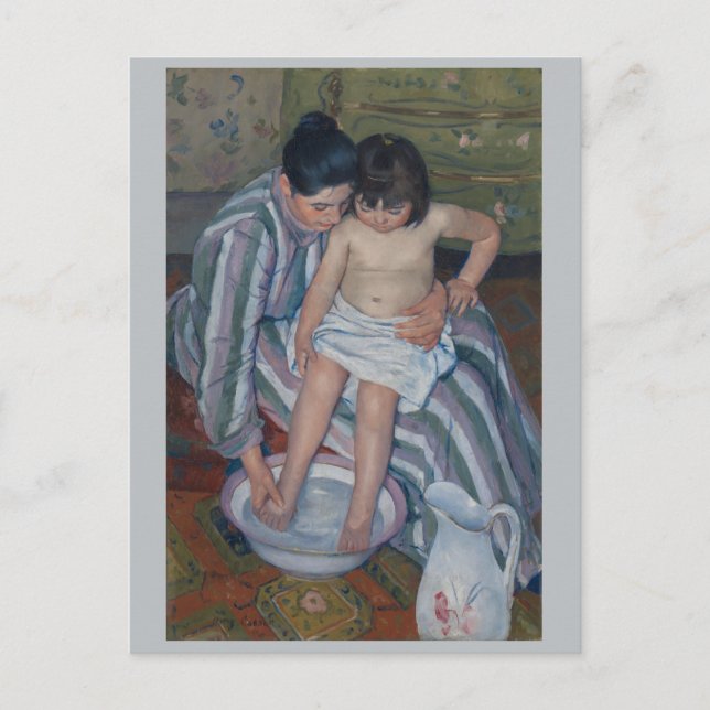 Barnets Bath Mary Cassatt Vykort (Framsida)