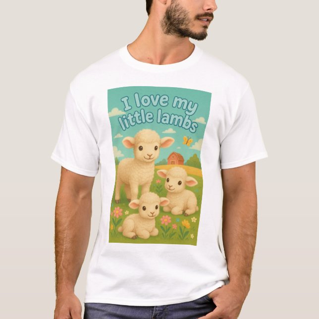 Barnets bild av små lammbilder. t shirt (Framsida)