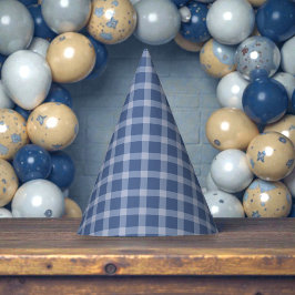 Barnets blå Gingham-födelsedag