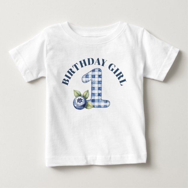 Barnets blåbärs första födelsedag t shirt (Framsida)