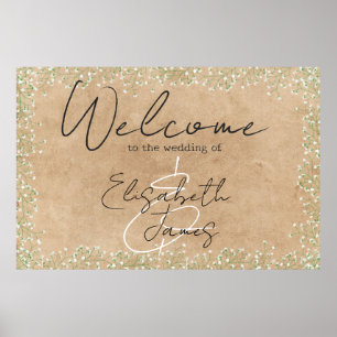 Barnets Blommigt Rustic & Boho Bröllop Välkommen Poster