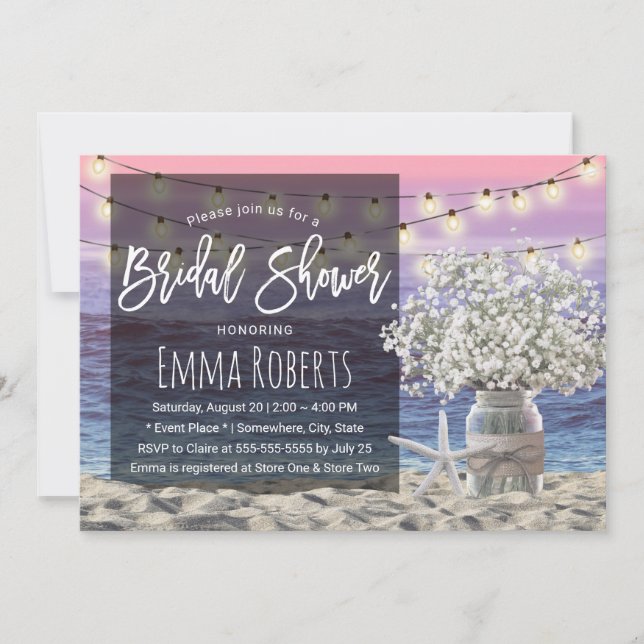 Barnets Burk Beach Starfish Möhippa Inbjudningar (Framsida)