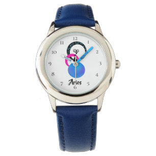 *~* Barnets Cute Aries Zodiac-Fånig fungerar Armbandsur