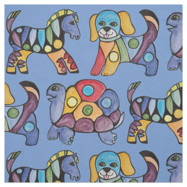 Barnets Decor Turtle Zebra Hund Curtain Tyg (Provkarta)