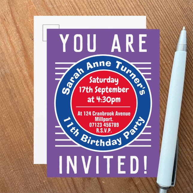 Barnets elfte Födelsedagsfest inbjudan (Skapare uppladdad)