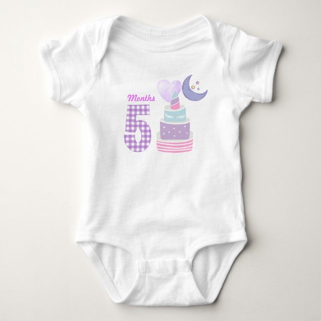 Barnets fembördsmonthskläder t shirt (Framsida)