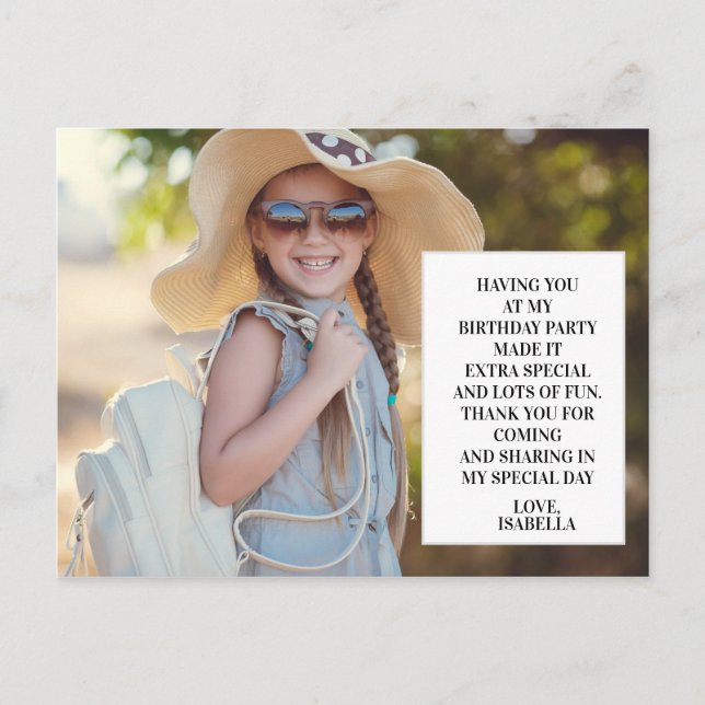 Barnets Födelsedagsfest Photo Tack Vykort (Framsida)