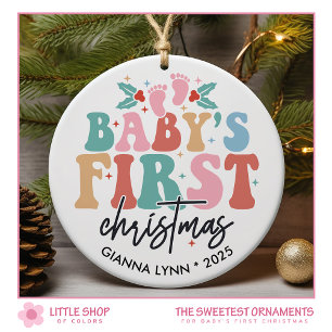 Barnets första jul Anpassningsbar bild Julgransprydnad Keramik