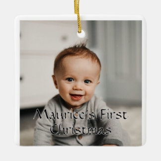 Barnets första jul Anpassningsbar fotoornament Julgransprydnad Keramik