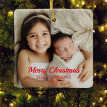 Barnets första jul familjefoto