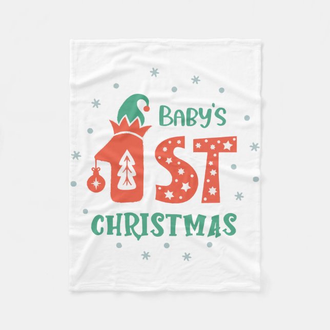 Barnets första jul  fleecefilt (Framsidan)