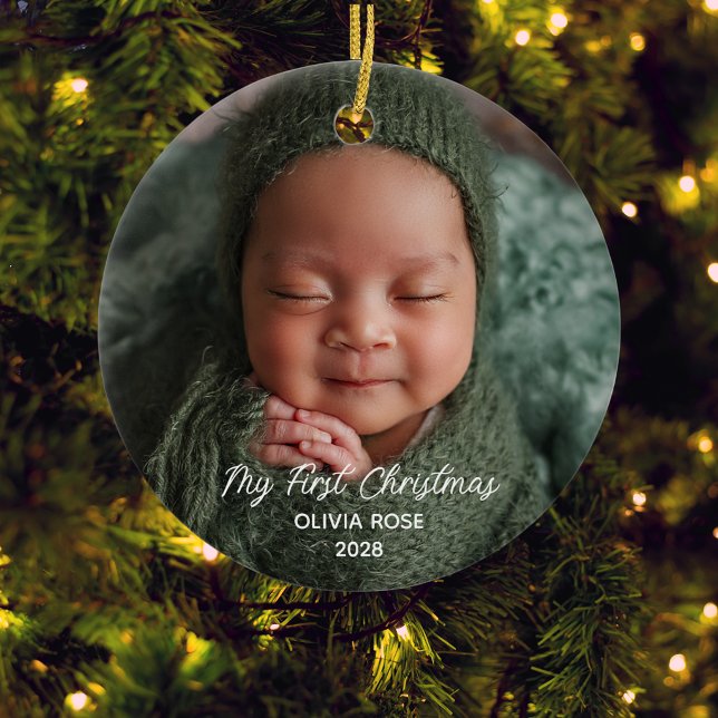 Barnets Första Jul Foto Julgransprydnad Keramik (Skapare uppladdad)