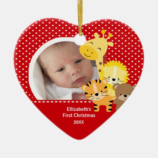 Barnets Första Jul Foto Ornament Djungeldjur (Framsidan)